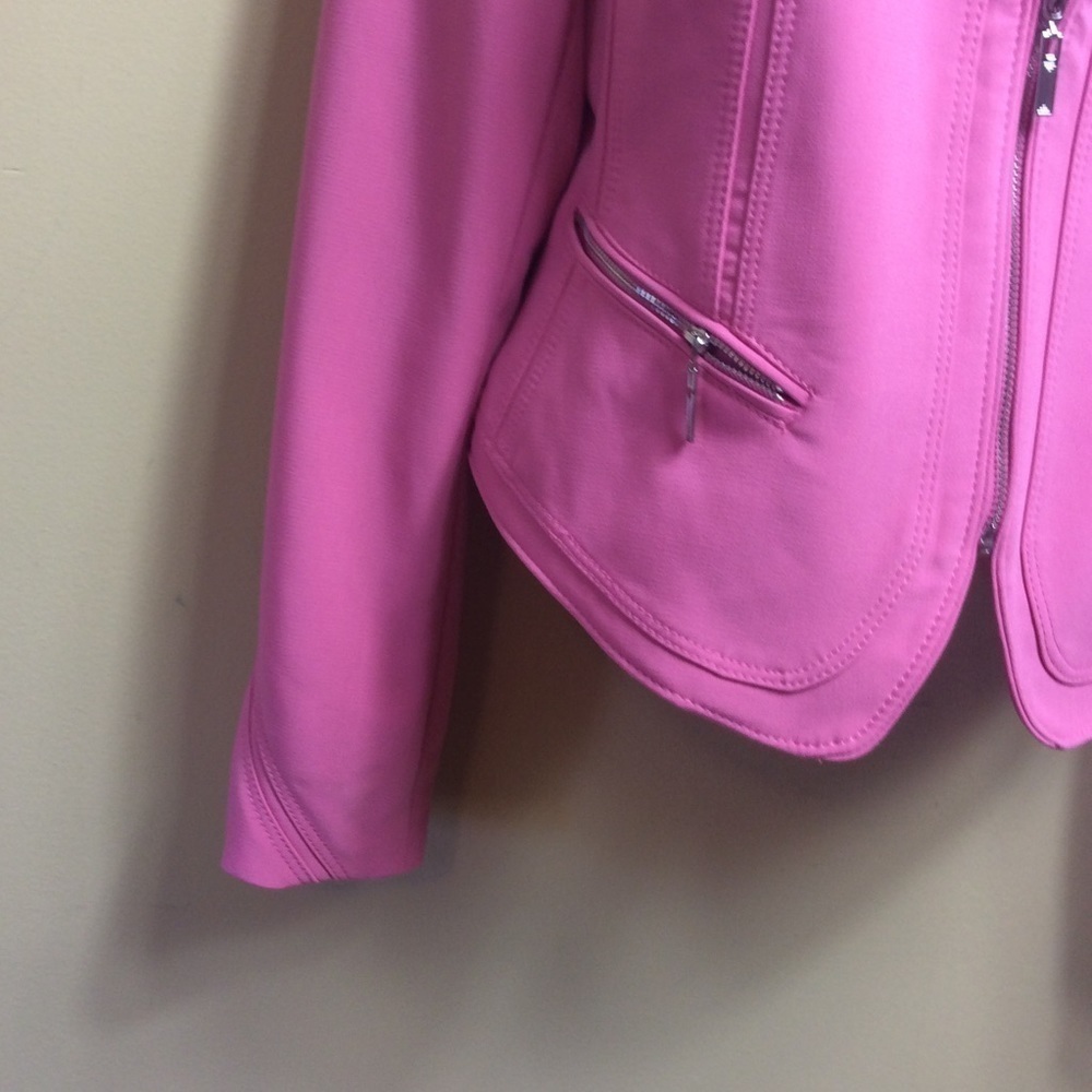 NWOT WHBM pink Moto blazer. Barbiecore. Size 10. - Picture 5 of 8